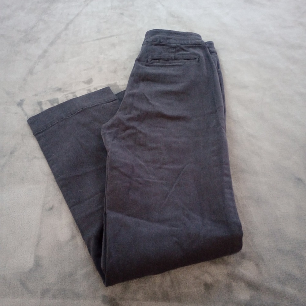 Faherty Pants Womens 27 Grey Organic Cotton Flare Leg Stretch Twill Coastal Boho